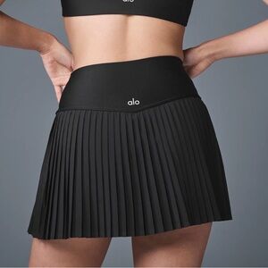 ALO Yoga Black Pleated Mini Skirt